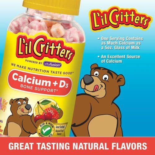 ليل كريترز كالسيوم + د3 لدعم صحة عظام الأطفال 150 جاميز | L’il Critters Calcium + D3 For Kids Bone Support 150 Gummies - Image 5