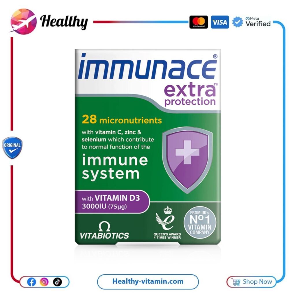 إميوناس إكسترا بروتكشن لتعزيز جهاز المناعة فيتابيوتكس 30 قرص | Immunace Extra Protection Vitabiotics 30 Tablets