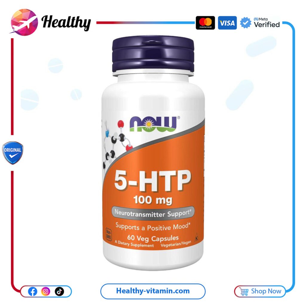 ناو فودز - 60 كبسولة نباتية فايف -إتش تى بى، 50 مليغرام | NOW Foods 5 HTP, 100 mg