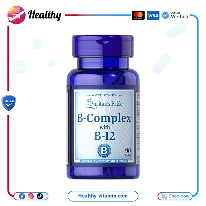 بوريتانز برايد - بكومبليكس ويث ب 90 أقراص | B-Complex with B-12 Puritan's Pride 90 Tablets