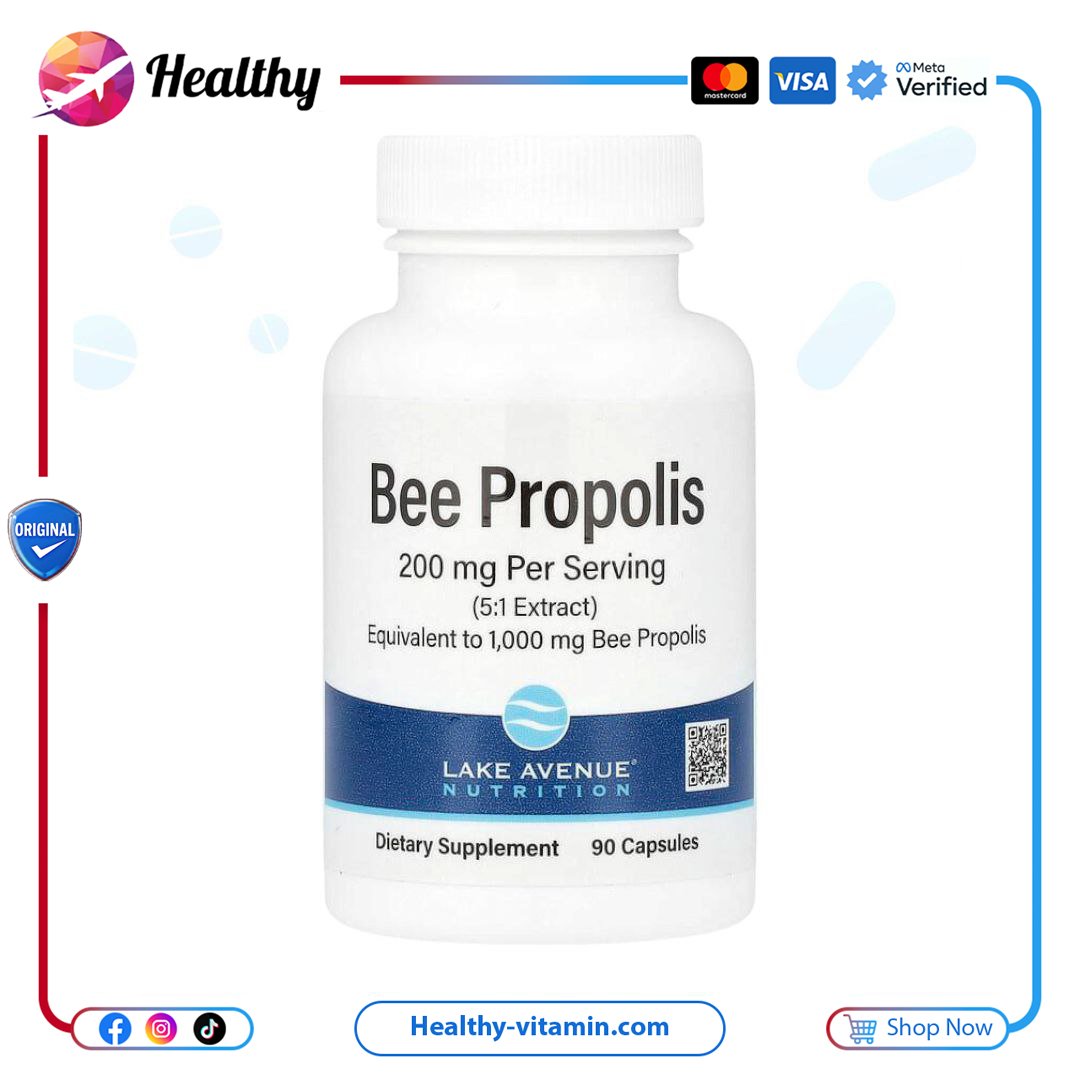 بي بروبوليس صمغ النحل 200 مجم ليك أفينيو نيوتريشن 90 كبسولة نباتية | Bee Propolis 200 mg Lake Avenue Nutrition 90 Veggie Capsules