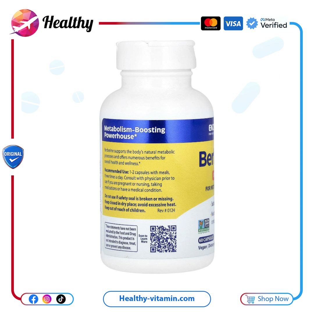 بربرين 800 مجم إنزيميديكا 60 كبسولة | Berberine 800 mg Enzymedica 60 Capsules - Image 11