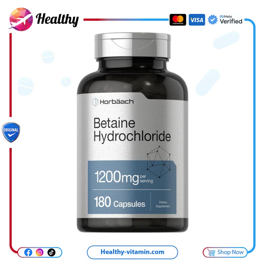 بيتايين هيدروكلوريد 1200 مجم هورباخ 180 كبسولة | Betaine Hydrochloride 1200 mg Horbaach 180 Capsules