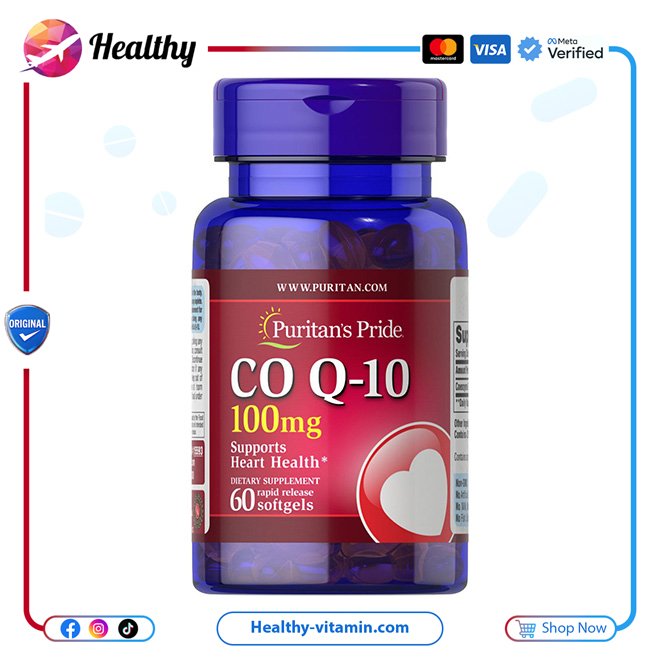 بوريتانز برايد - كو ك كو ينزيمي ك 100 ملجم 60 سوفتجيل | Puritan's Pride - Co Q-10 Co Enzyme Q10 100 mg Puritan’s Pride 60 Softgels