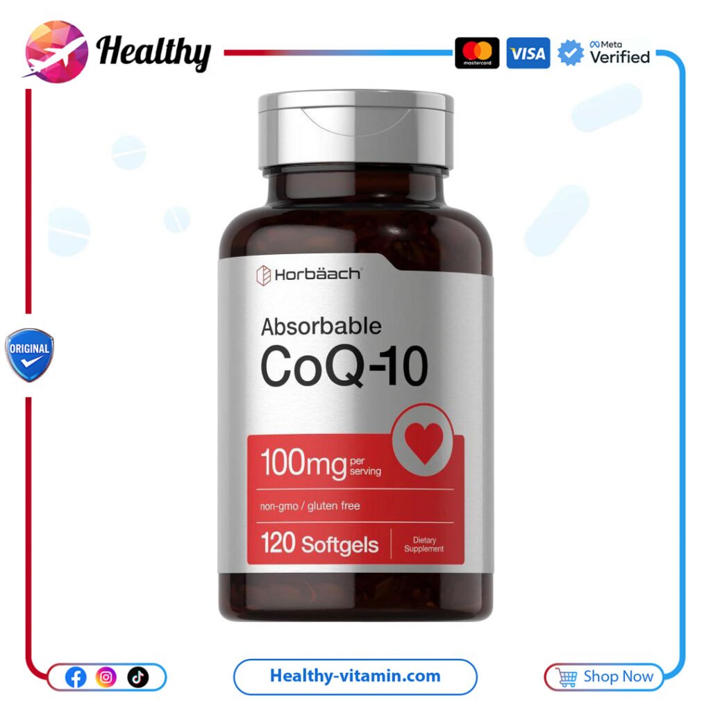 كو كيو 10 (كو إنزيم كيو 10) 100 مجم هورباخ 120 سوفت جيل | CoQ10 (Coenzyme Q10) 100 mg Horbaach 120 Softgels