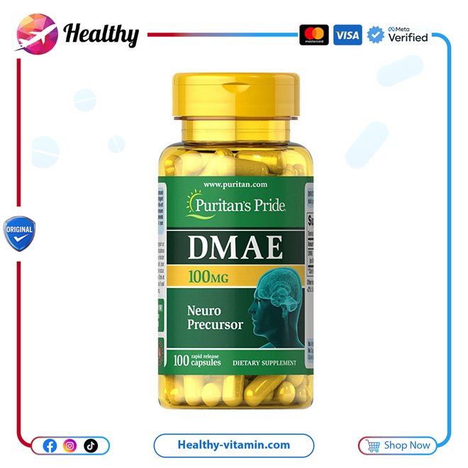 ثنائي ميثيل أمينو الإيثانول 100 مجم بيوريتانز برايد 100 كبسولة | DMAE 100 mg Puritan's Pride 100 Capsules