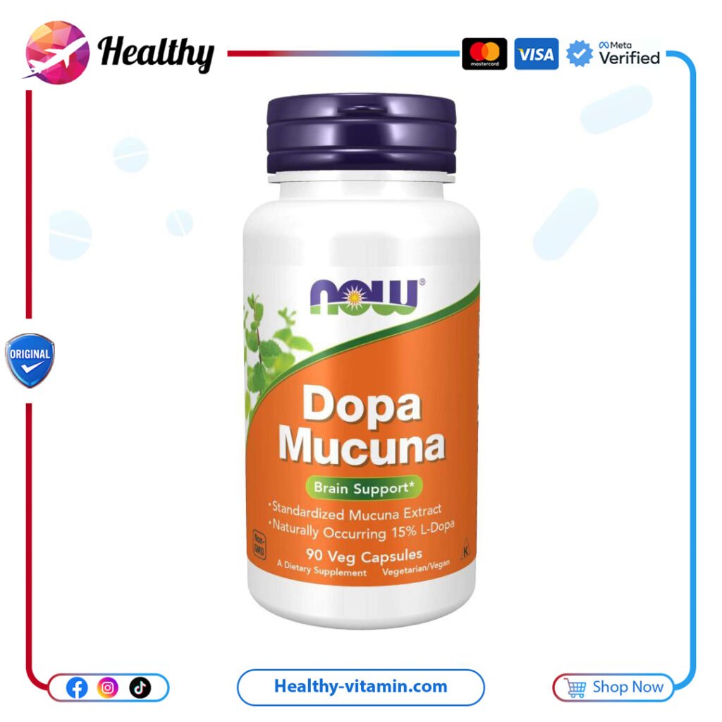 ناو فودز - 90 كبسولة نباتية موقونة دوبا | NOW Foods Dopa Mucuna