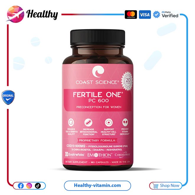 فيرتيل ون بي سي 600 لخصوبة النساء كوست ساينس 180 كبسولة | Fertile One PC 600 Coast Science 180 Capsules