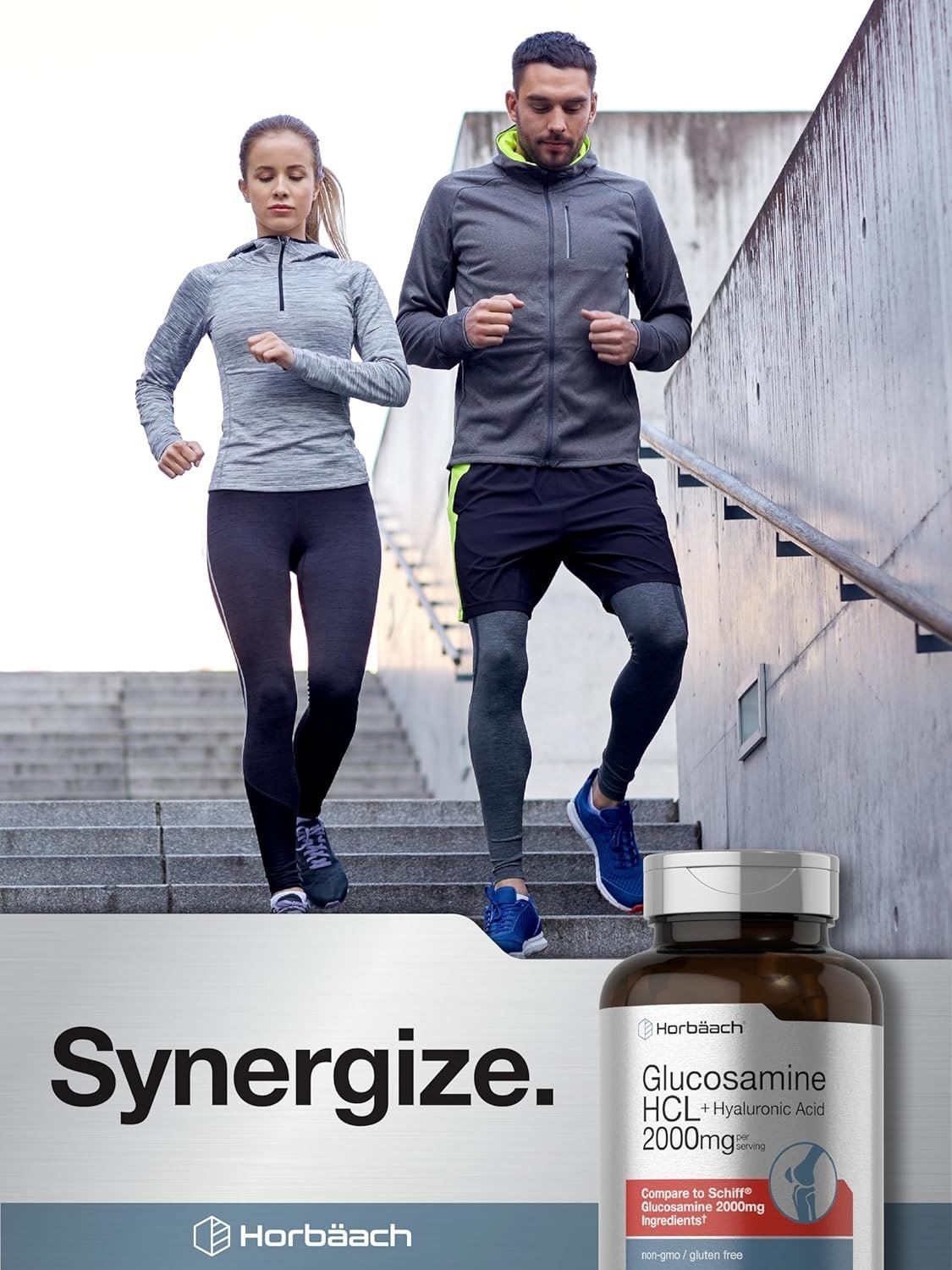 جلوكوزامين هيدروكلوريد + حمض الهيالورونيك 2000 مجم هورباخ 120 كبسولة | Glucosamine HCL + Hyaluronic Acid 2000 mg Horbaach 120 Caplet - الصورة 7