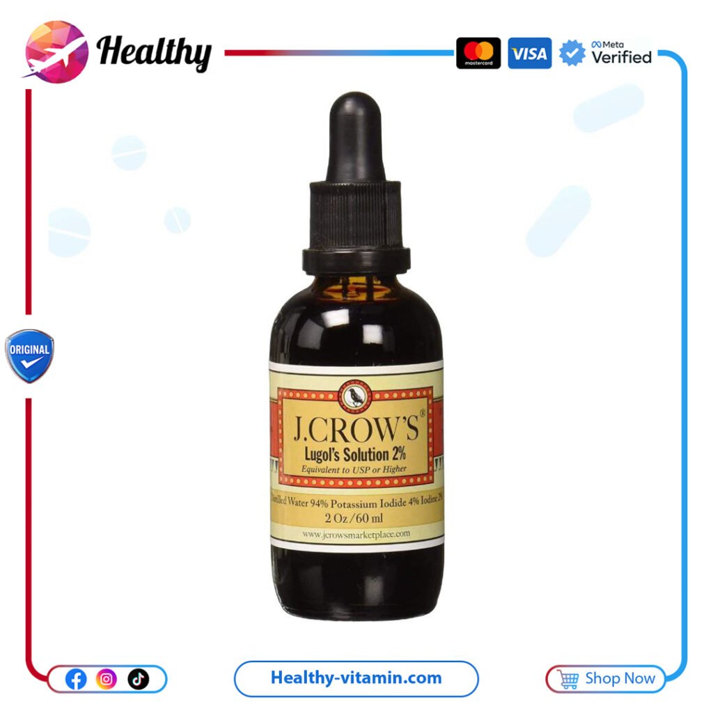 محلول اليود لوغول من جيه كروز 2% 2 أونصة | J.CROW'S Lugol's Iodine Solution 2% 2 oz