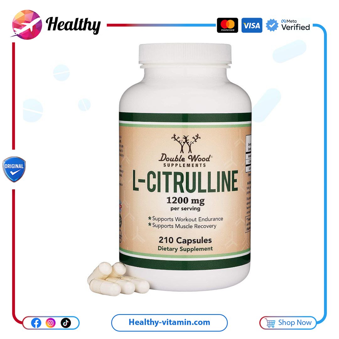 إل-سيترولين 1200 مجم دبل وود سابليمنتس 210 كبسولة نباتية | L-Citrulline 1200 mg Double Wood Supplements 210 Capsules