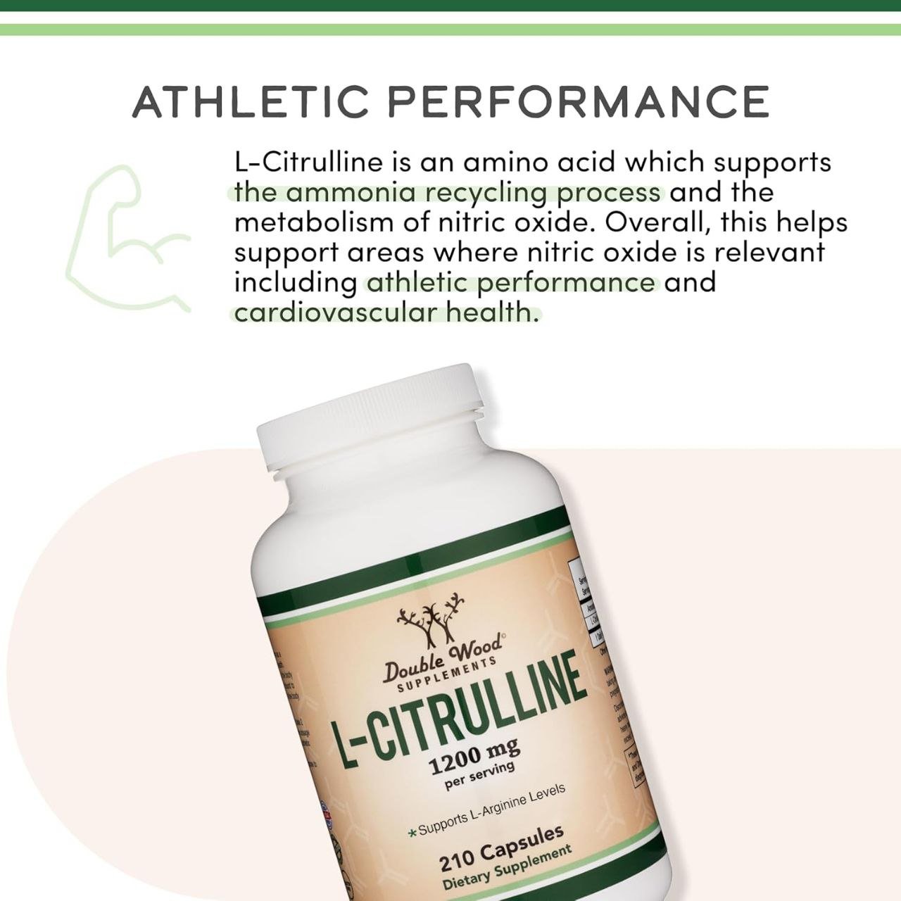إل-سيترولين 1200 مجم دبل وود سابليمنتس 210 كبسولة نباتية | L-Citrulline 1200 mg Double Wood Supplements 210 Capsules - الصورة 6