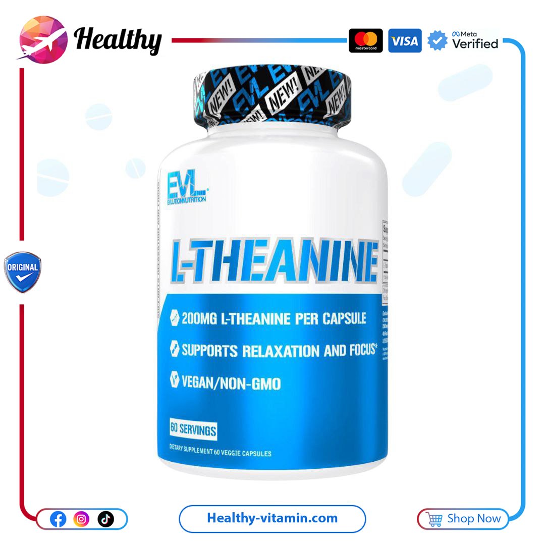 إل-ثيانين 200 مجم إيفلوشن نيوتريشن 60 كبسولة نباتية | L-Theanine 200 mg EVLution Nutrition 60 Veggie Capsules