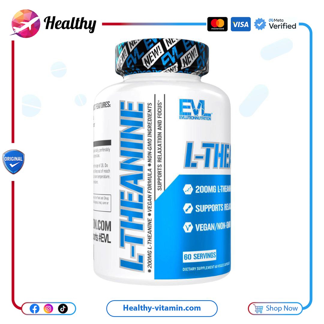 إل-ثيانين 200 مجم إيفلوشن نيوتريشن 60 كبسولة نباتية | L-Theanine 200 mg EVLution Nutrition 60 Veggie Capsules - Image 4