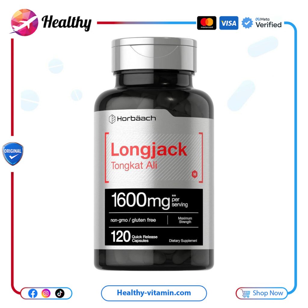 لونج جاك تونكات علي عكازة علي 1600 مجم هورباخ 120 كبسولة | Longjack Tongkat Ali 1600 mg Horbaach 120 Capsules