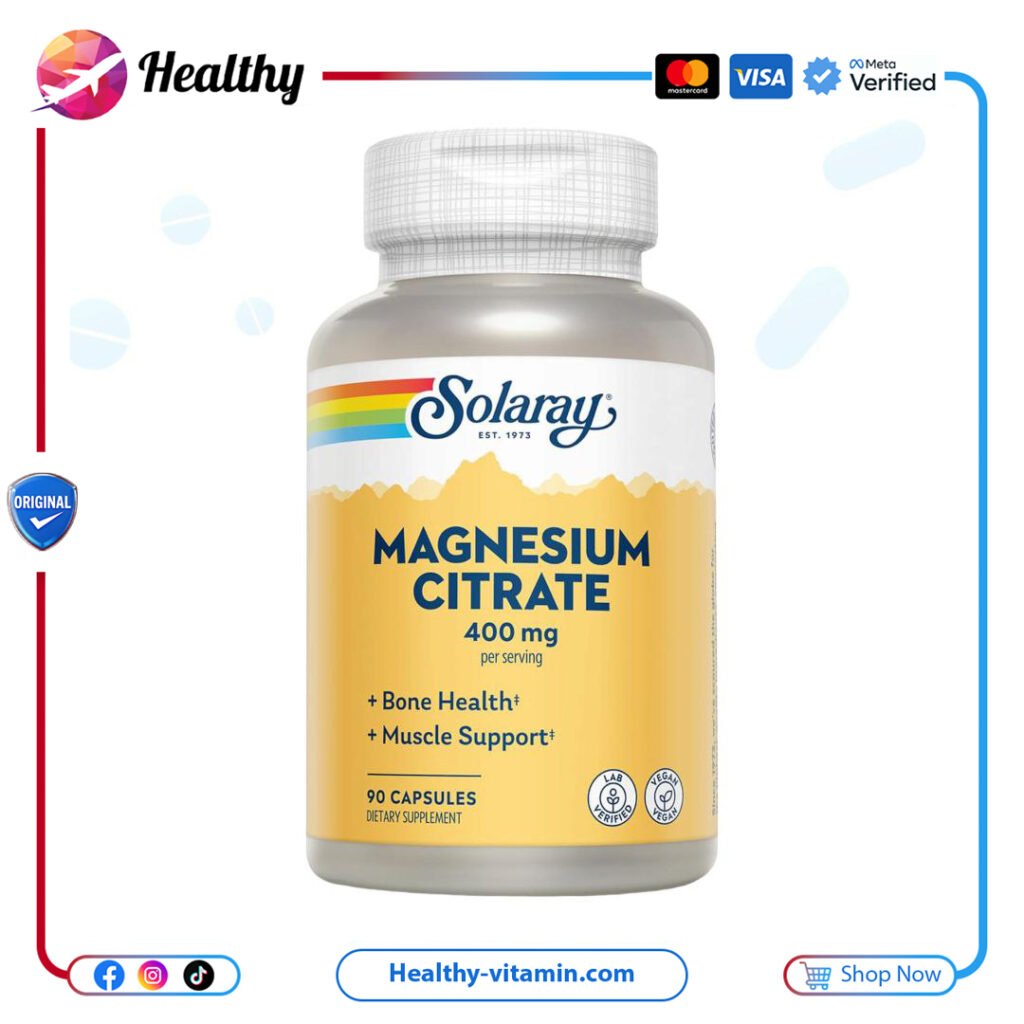 سولاراي - 90 كبسولة سترات المغنيسيوم، 400 ملجم، (133 ملجم لكل كبسولة) | Solaray Magnesium Citrate, (133 mg per )