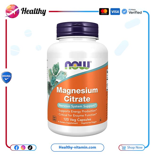 ناو فودز - 120 كبسولة نباتية مغنيسيوم وأسبارتات البوتاسيوم مع التورين | NOW Foods Magnesium & Potassium Aspartate With Taurine