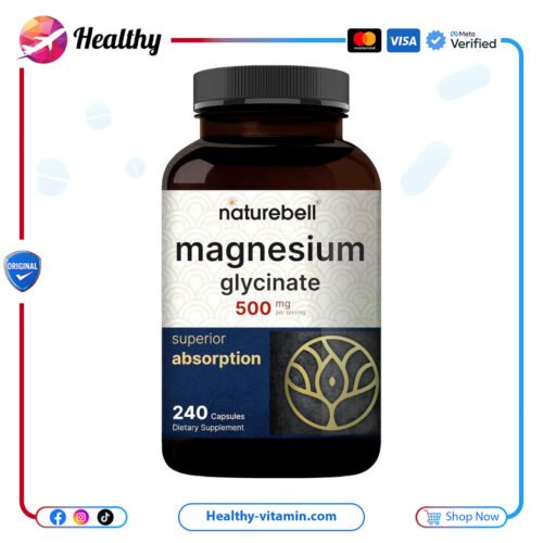 مغنيسيوم جليسينات ٥٠٠ مجم ناتشر بيل ٢٤٠ كبسولة | Magnesium Glycinate 500 mg NatureBell 240 Capsules