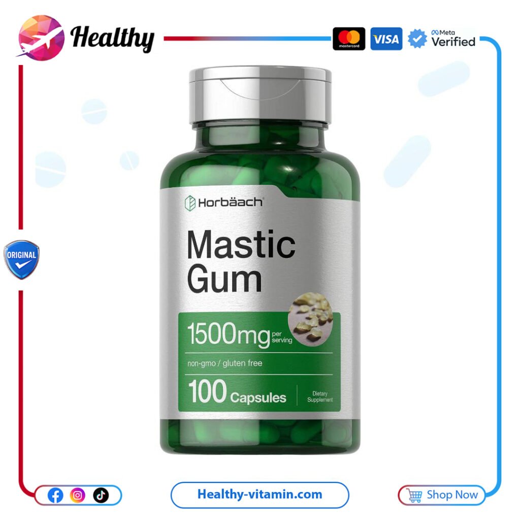 ماستك جم صمغ المستكة 1500 مجم هورباخ 100 كبسولة | Mastic Gum 1500 mg Horbaach 100 Capsules