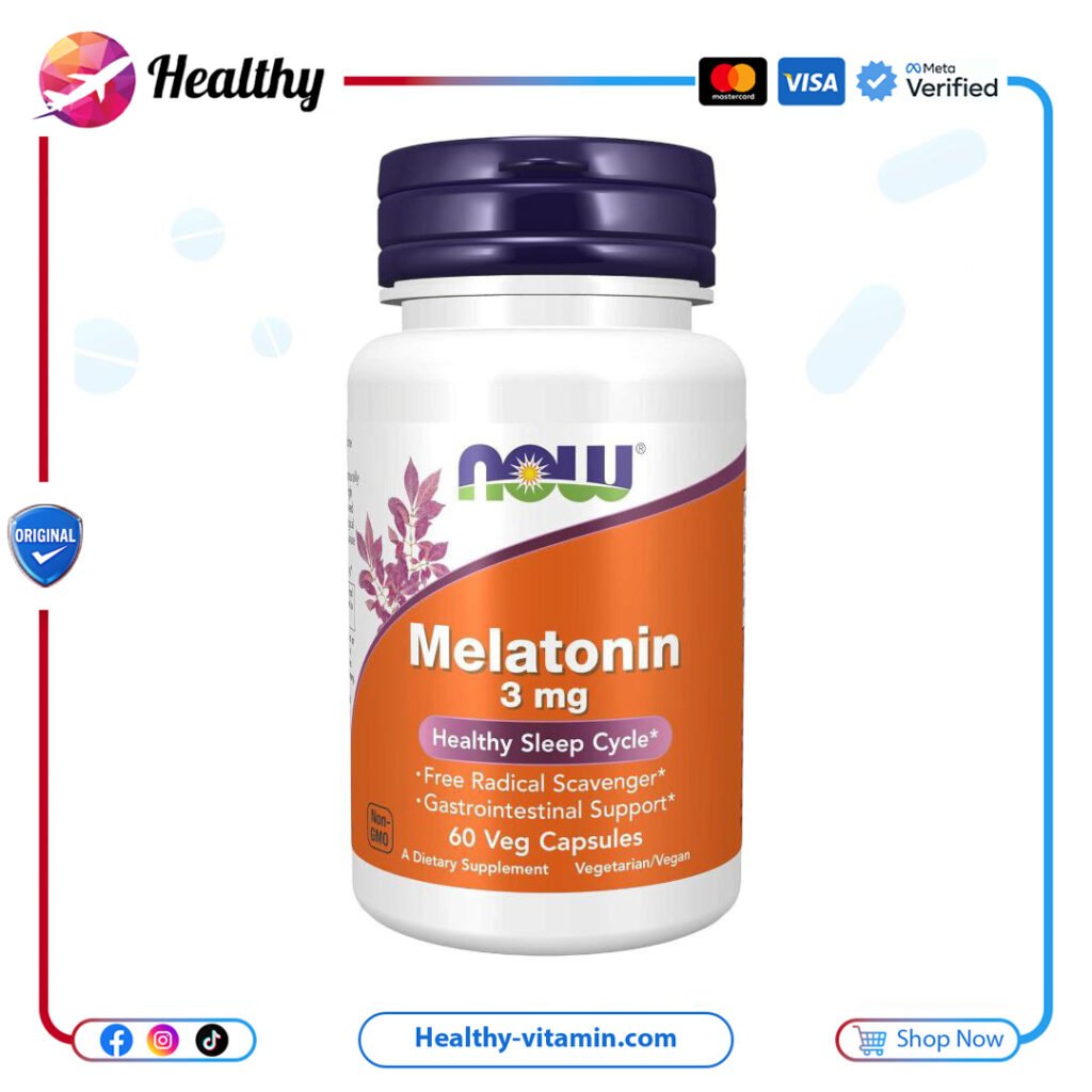 ناو فودز - 60 كبسولة نباتية ميلاتونين، 3 ملجم | NOW Foods Melatonin, 3 mg