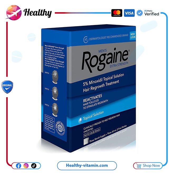 روجين محلول رجال مينوكسيديل 5% يكفي لمدة 3 أشهر | Men's ROGAINE 5% Minoxidil Solution 3 Month Supply - الصورة 3