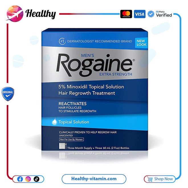 روجين محلول رجال مينوكسيديل 5% يكفي لمدة 3 أشهر | Men's ROGAINE 5% Minoxidil Solution 3 Month Supply
