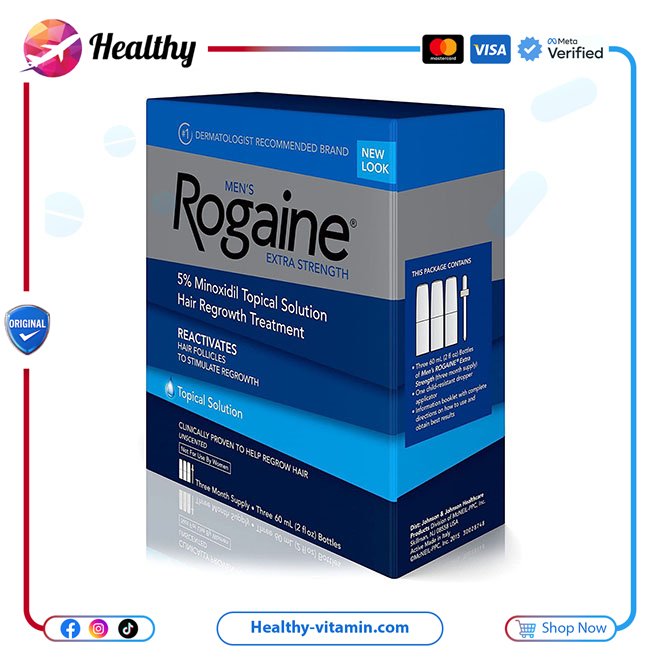 روجين محلول رجال مينوكسيديل 5% يكفي لمدة 3 أشهر | Men's ROGAINE 5% Minoxidil Solution 3 Month Supply - الصورة 5