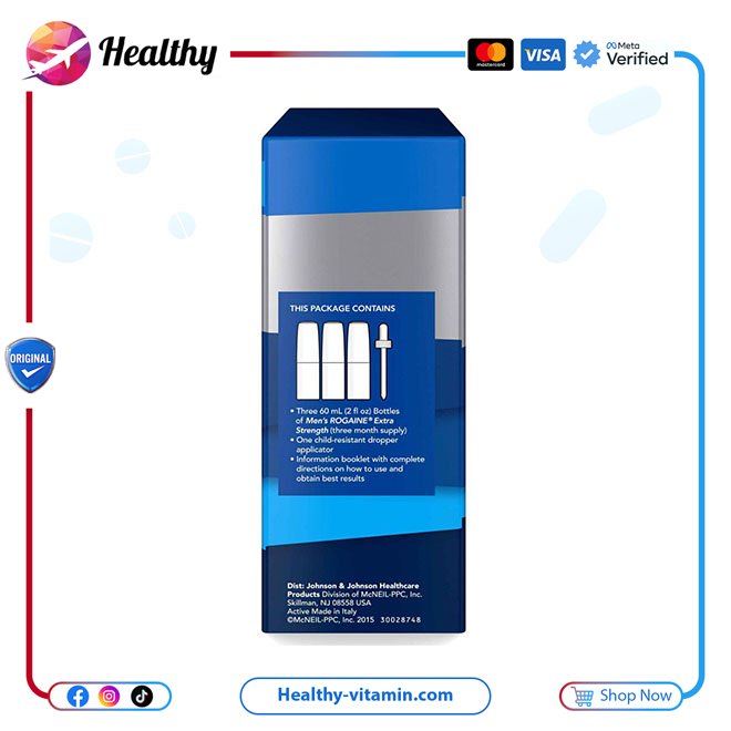 روجين محلول رجال مينوكسيديل 5% يكفي لمدة 3 أشهر | Men's ROGAINE 5% Minoxidil Solution 3 Month Supply - الصورة 6