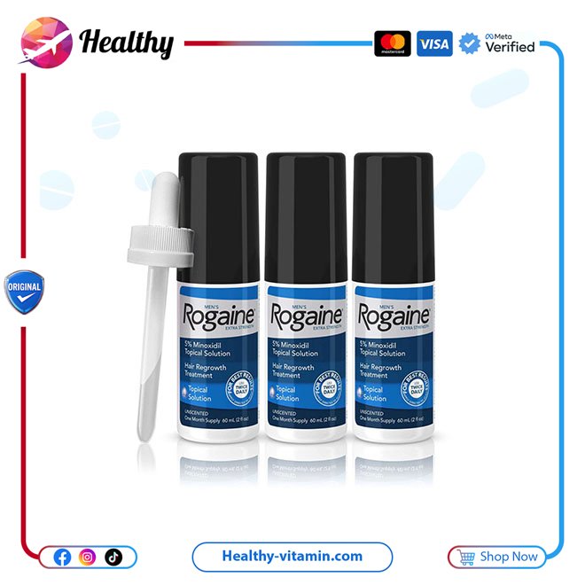 روجين محلول رجال مينوكسيديل 5% يكفي لمدة 3 أشهر | Men's ROGAINE 5% Minoxidil Solution 3 Month Supply - الصورة 7