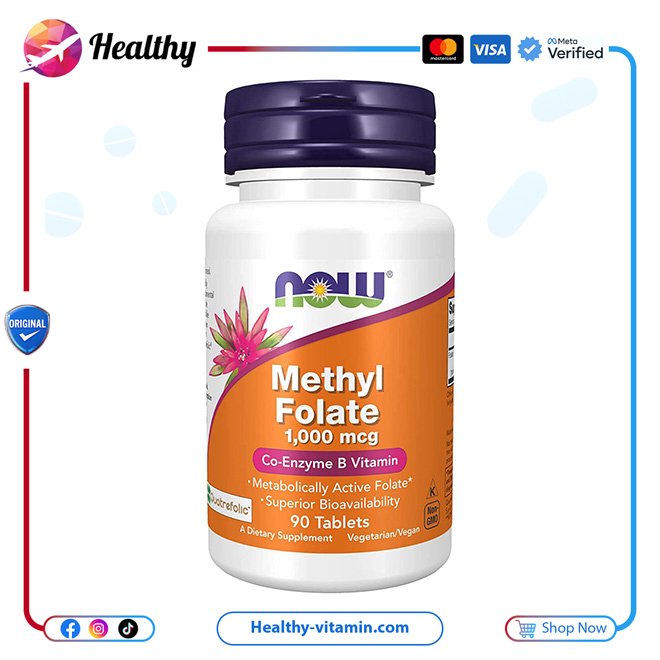 ناو فودز - 90 قرص ميثيل فولات، 1,000 مكجم | NOW Foods Methyl Folate, 1,000 mcg