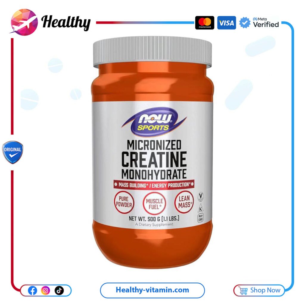 ناو فودز - 500 جم ، كرياتين مسحوق أحادي الهيدرات، 1.1 رطل (500 جم) | NOW Foods Sports, Micronized Creatine Monohydrate, 1.1 lbs ()