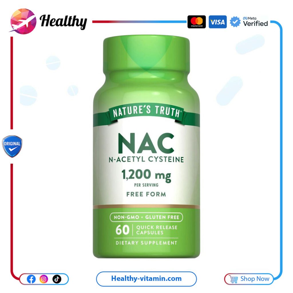 إن-أسيتيل سيستين 1200 مجم ناتشرز تروث 60 كبسولة | NAC N-Acetyl Cysteine 1200 mg Nature's Truth 60 Capsules