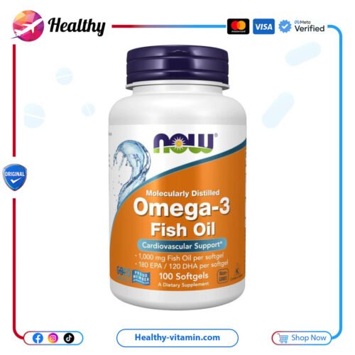 أوميجا 3 زيت السمك 1000 مجم ناو فودز 100 سوفت جيل | Omega-3 Fish Oil 1000 mg Now Foods 100 Softgels