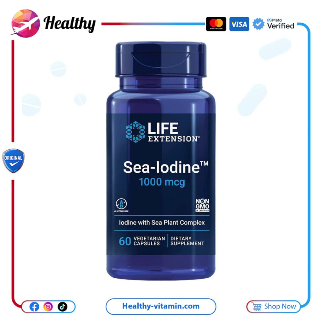 سي أيودين يود البحر 1000 مكجم لايف إكستنشن 60 كبسولة نباتية | Sea-Iodine 1000 mcg Life Extension 60 Vegetarian Capsules