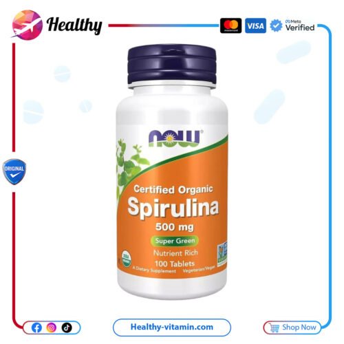 سبيرولينا عضوية معتمدة ٥٠٠ مجم ناو فودز ١٠٠ قرص | Certified Organic Spirulina 500 mg Now Foods 100 Tablets