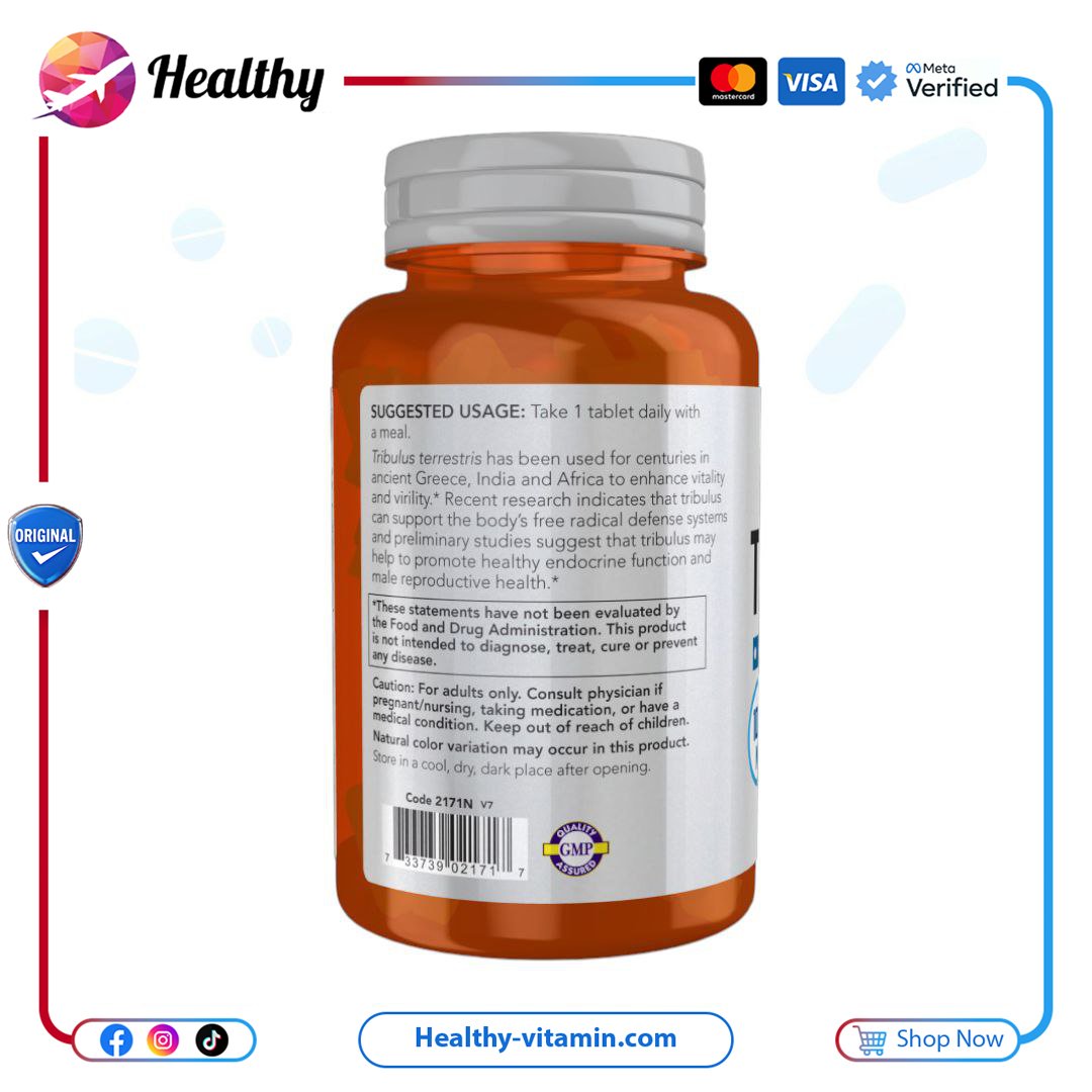 تريبولوس تيريستريس ١٠٠٠ مجم ناو فودز ٩٠ قرص | Tribulus Terrestris 1000 mg Now Foods 90 Tablets - الصورة 3
