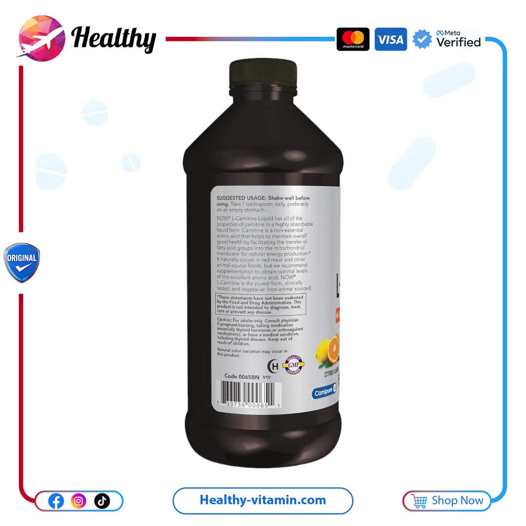 إل-كارنيتين ثلاثي القوة ناو فودز سبورتس بنكهة الحمضيات 16 أونصة سائلة 473 مل | L-Carnitine Triple Strength Now Foods Sports Citrus Flavor 16 fl oz 473 ml - الصورة 3