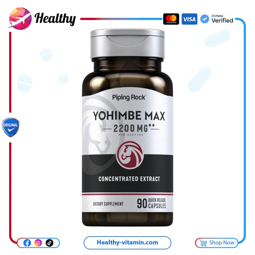 يوهيمبي ماكس 2200 مجم بيبنج روك 90 كبسولة سريعة المفعول | Yohimbe Max 2200 mg Piping Rock 90 Quick Release Capsules