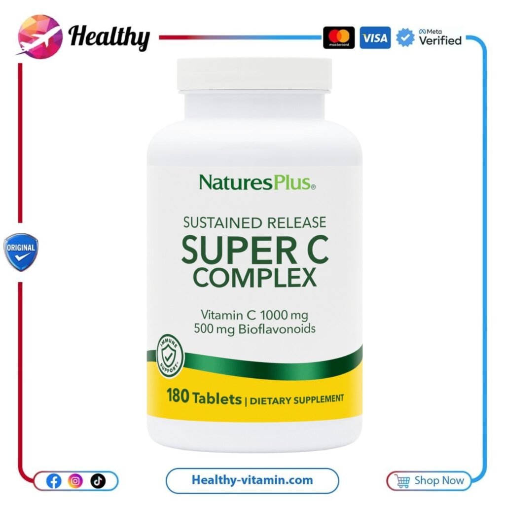سوبر سي كومبلكس فيتامين سي مركب ناتشرز بلس 180 كبسولة | Super C Complex NaturesPlus 180 Capsules