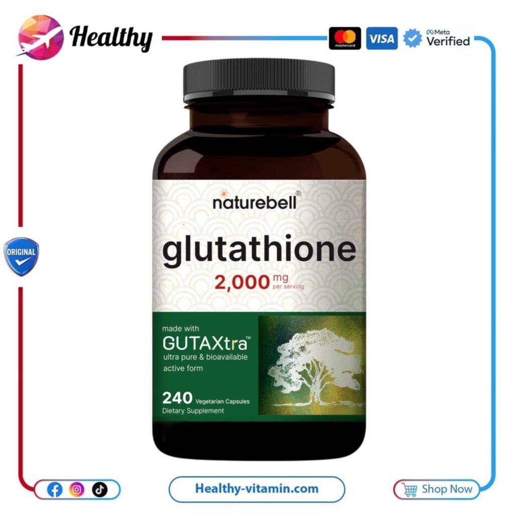 جلوتاثيون ٢٠٠٠ مجم ناتشر بيل ٢٤٠ كبسولة نباتية | Glutathione 2000 mg NatureBell 240 Vegetarian Capsules