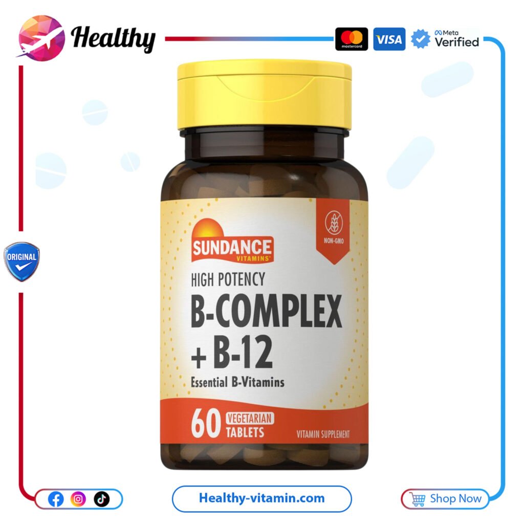 فيتامين ب المركب مع ب12 فيتامين ب كومبلكس ساندانس 60 قرص | B-Complex with B-12 Sundance 60 Tablets