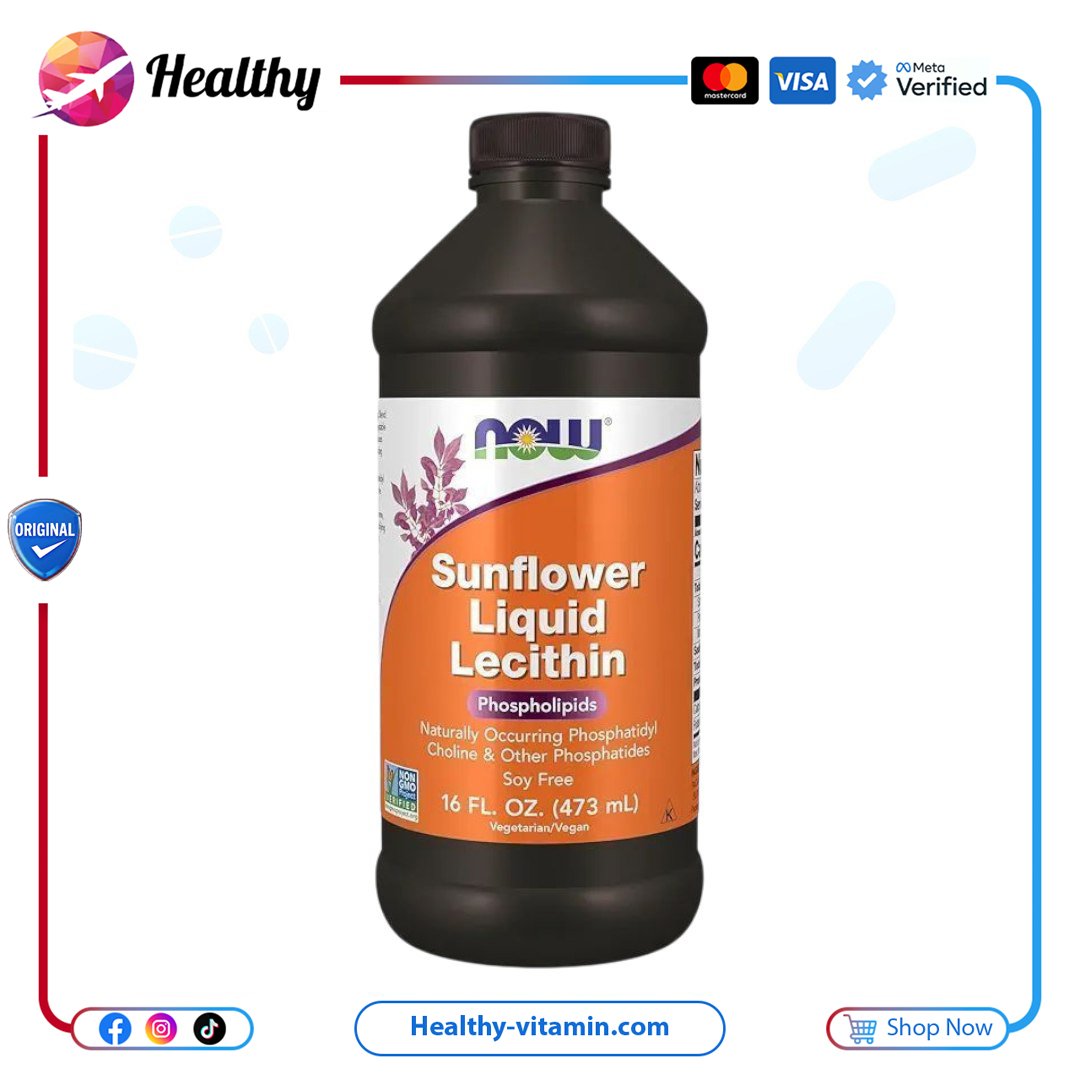 ليسيثين دوار الشمس السائل ناو فودز 16 أونصة سائلة 473 مل | Sunflower Liquid Lecithin Now Foods 16 fl oz 473 ml