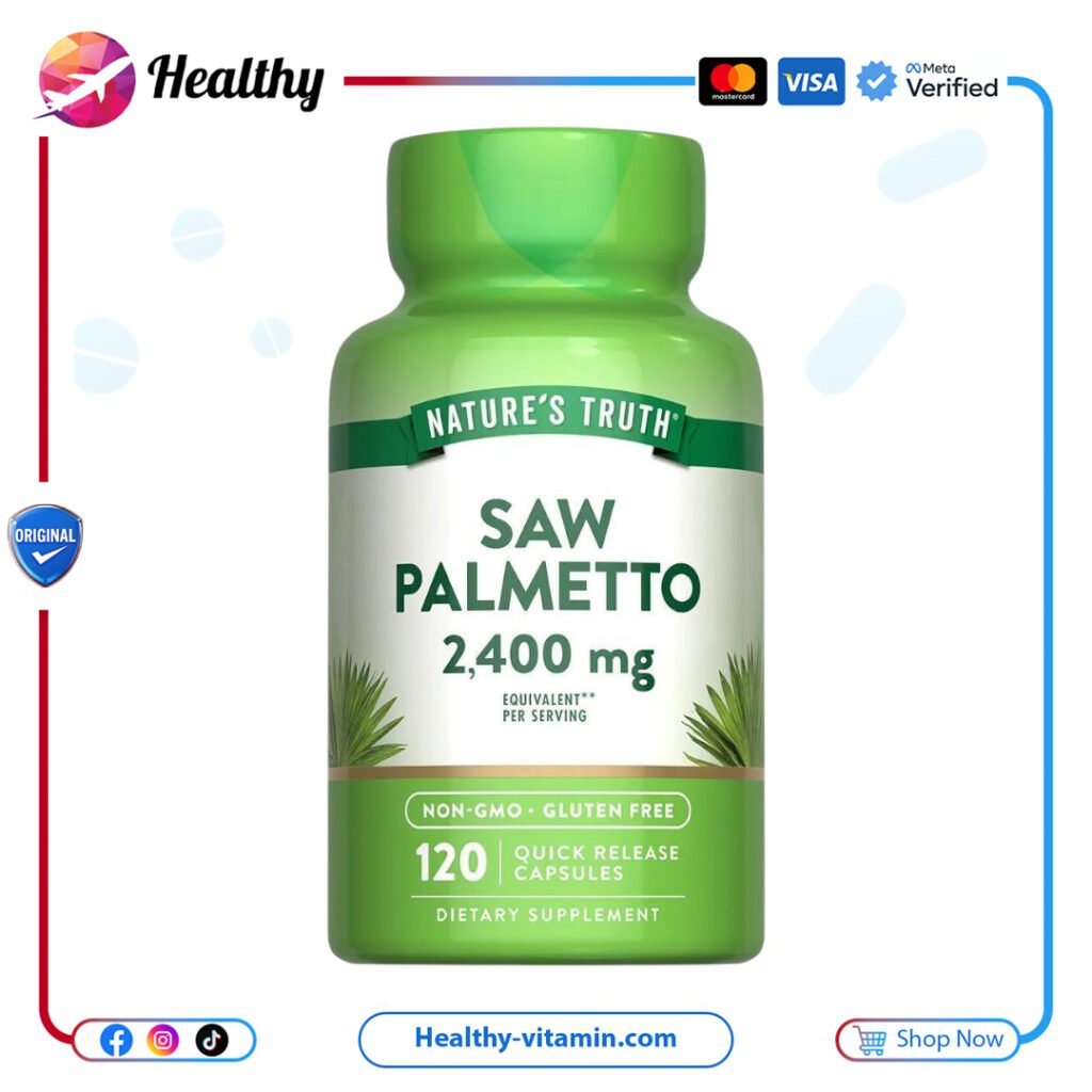 ساو بالميتو البلميط المنشاري 2400 مجم ناتشرز تروث 120 كبسولة | Saw Palmetto 2400 mg Nature's Truth 120 Quick Release Capsules