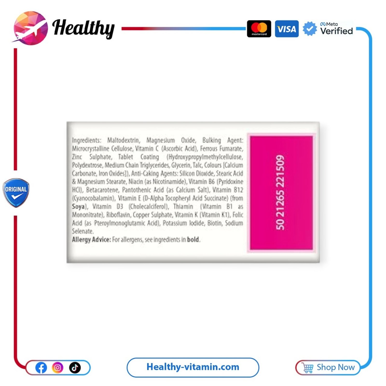 بريجناكير أوريجينال فيتابيوتكس 30 قرص | Pregnacare Original Vitabiotics 30 Tablets - Image 3