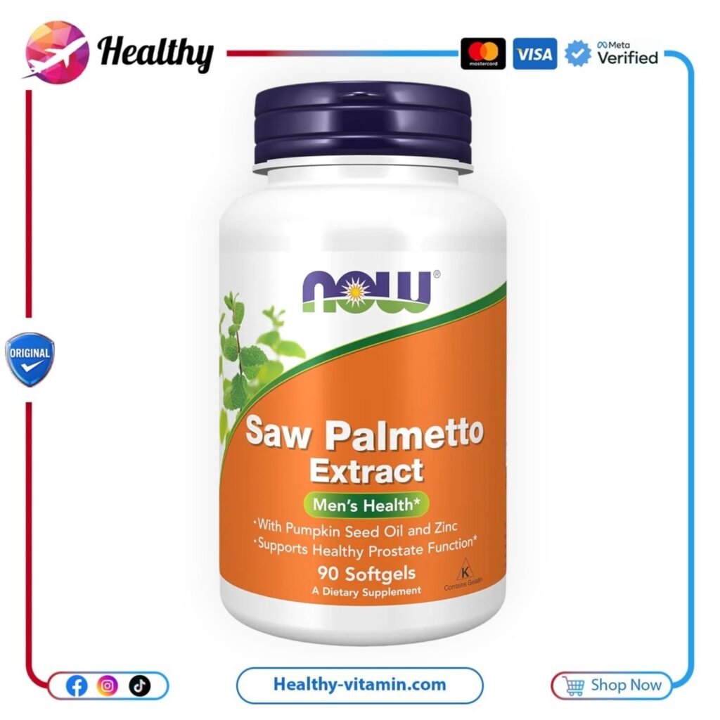 ساو بالميتو مستخلص البلميط المنشاري ناو فودز 90 سوفت جيل | Saw Palmetto Extract Now Foods 90 Softgels